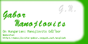 gabor manojlovits business card